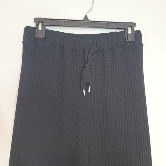 AZUL BY MOUSY Ribbed Wide Legged Elastic Tie Waist Stretchy Knit Pants - Picture 3 of 7